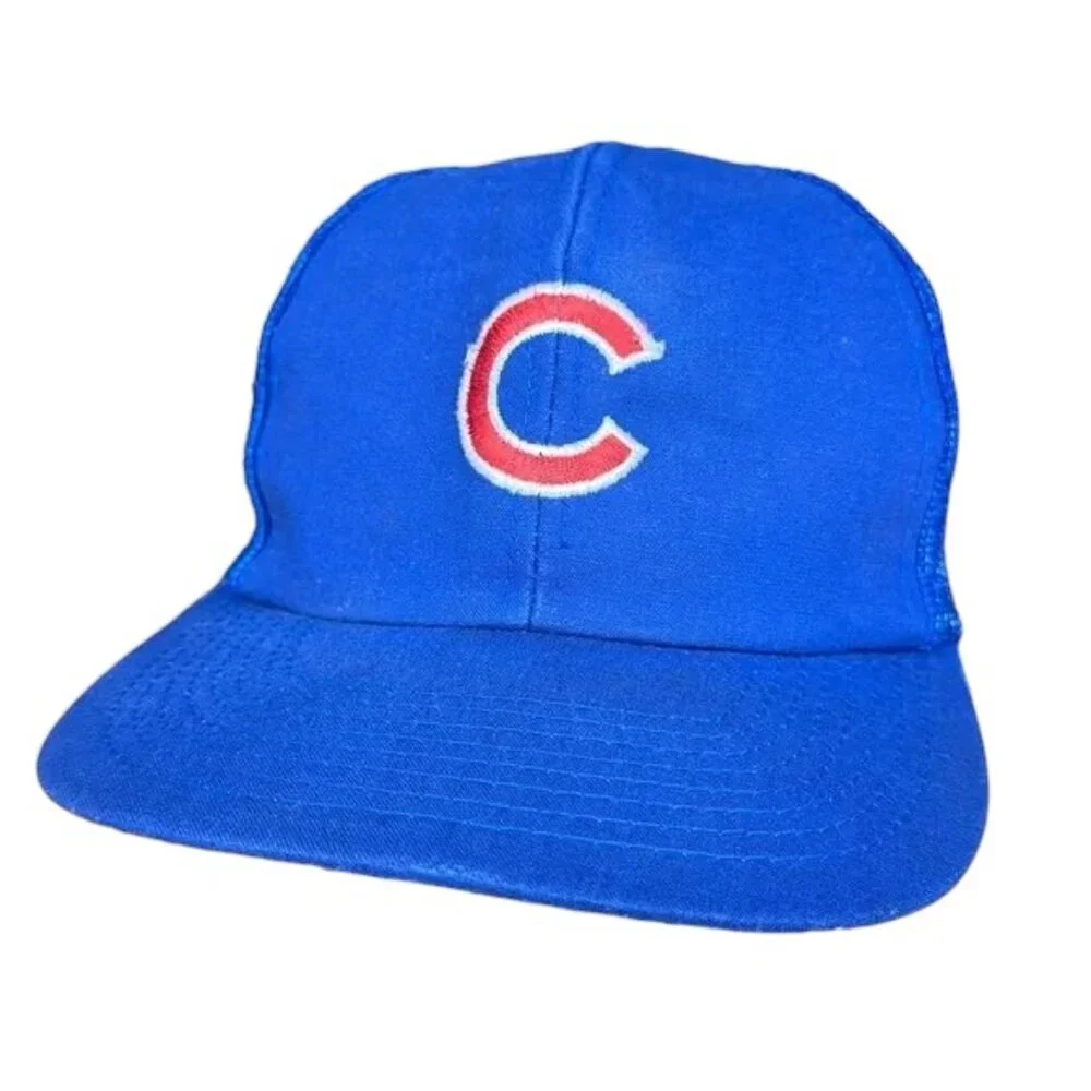 Vintage Twins Enterprise Chicago Cubs Blue Trucker Adjustable SnapBack Cap MLB
